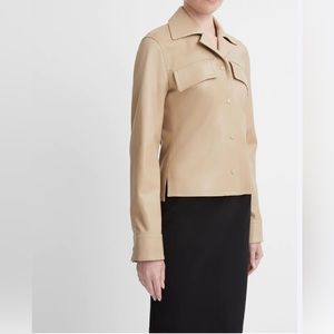 Joie Camel Tan Button Utility Crop Jacket Small